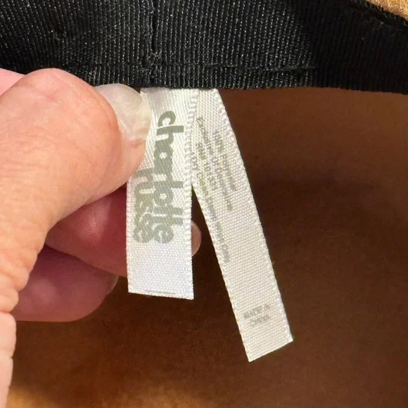 Women’s Charlotte Russe Fedora w Black Leather & Gold Metal Band, Camel, 7”x8” - Picture 6 of 6